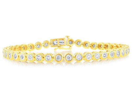 1.00 Carat Diamond Bracelet in 10ct Yellow Gold Fashion