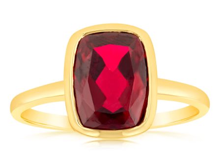 9ct Yellow Gold 4.5ct Created Ruby Ring Online