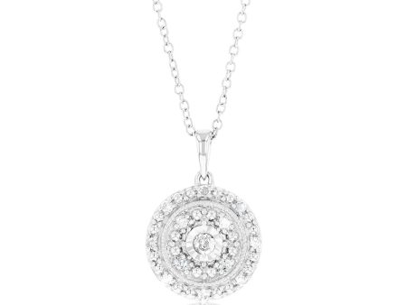 1 6 Carat Diamond Round Pendant in Sterling Silver Sale