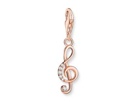 Thomas Sabo Sterling Silver Rose Gold Plated Charm Club Treble Clef Charm Online now