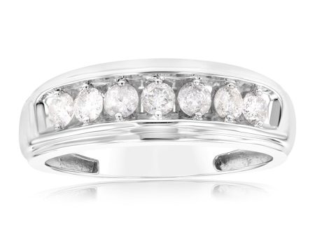 3 4 Carat Diamond Gents Ring in 10ct White Gold Discount