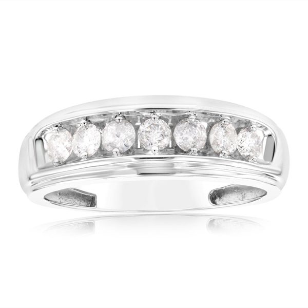 3 4 Carat Diamond Gents Ring in 10ct White Gold Discount