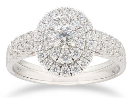 Flawless 1 Carat TW of Diamonds Bridal Set in 18ct White Gold For Cheap