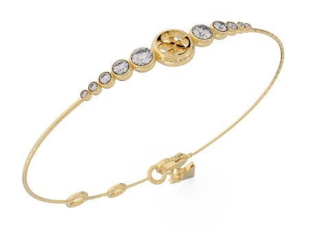 Guess Stainless Steel Gold Plated 4G Crystals Bracelet on Sale