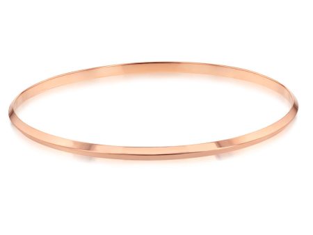 9ct Rose Gold Knife Edge Pattern Bangle Cheap