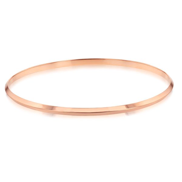 9ct Rose Gold Knife Edge Pattern Bangle Cheap