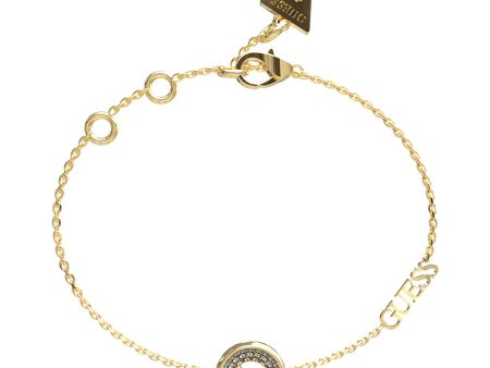 Guess Stainless Steel Gold Plated Solitaire Bracelet Sale