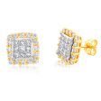 2 Carat Diamond Cluster Stud Earrings in 10ct Yellow & White Gold Sale