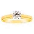 18ct Yellow Gold Solitaire Ring With 0.50 Carat Australian Diamond on Sale