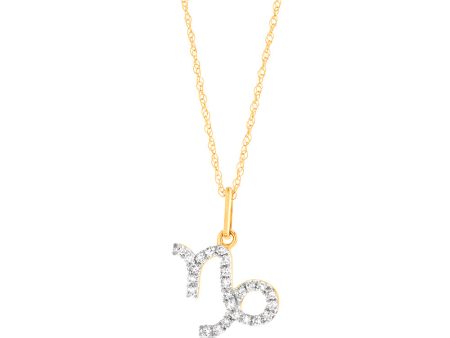 Luminesce Lab Diamond 9ct Yellow Gold Capricon 1 10 Carat Diamond Pendant With Chain Hot on Sale