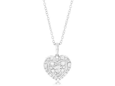 1 6 Carat Diamond Heart Pendant in Sterling Silver Fashion