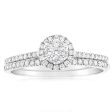 1 2 Carat Diamond 2 Ring Bridal Set in Sterling Silver Hot on Sale