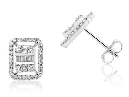 14ct White Gold 1 2 Carat Diamond Stud Earrings Online Hot Sale