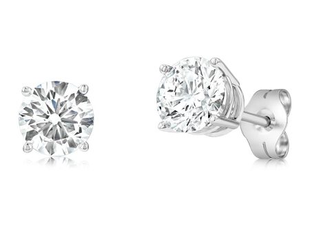 Luminesce Lab Grown Diamond 1.5 Carat Solitaire Stud Earrings in 14ct White Gold Online Hot Sale