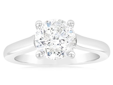 1.40 Carat Solitaire Diamond Ring in 18ct White Gold For Cheap