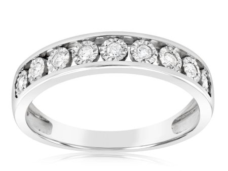 Sterling Silver 1 10 Carat Eternity Straight Ring Online Hot Sale