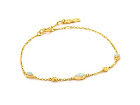 Ania Haie Gold Plated Sterling Silver Mineral Opal Colour Bracelet on Sale