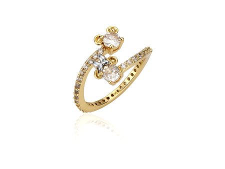 Disney Gold Plated Sterling Silver Mickey & Minnie Claw Set CZ Ring Online Hot Sale