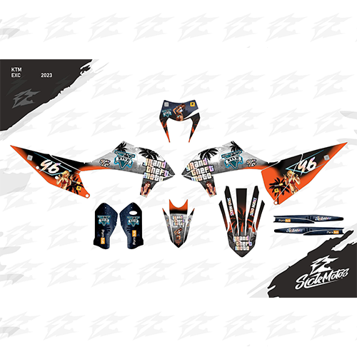 SickMotos Styles Graphics KIT Grand Theft Moto Edition KTM EXC 125-500 2020-2023 on Sale