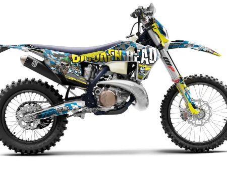 SickMotos Styles Graphics KIT Broken Head “Bavarian Patriot” Edition Husqvarna TE FE 125-501 2020-2023 Fashion