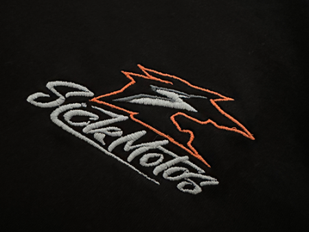 SICKMOTOS T-Shirt Man Neon Orange Edition #NOHATE #BIKERSUNITED Gestickt Online Sale